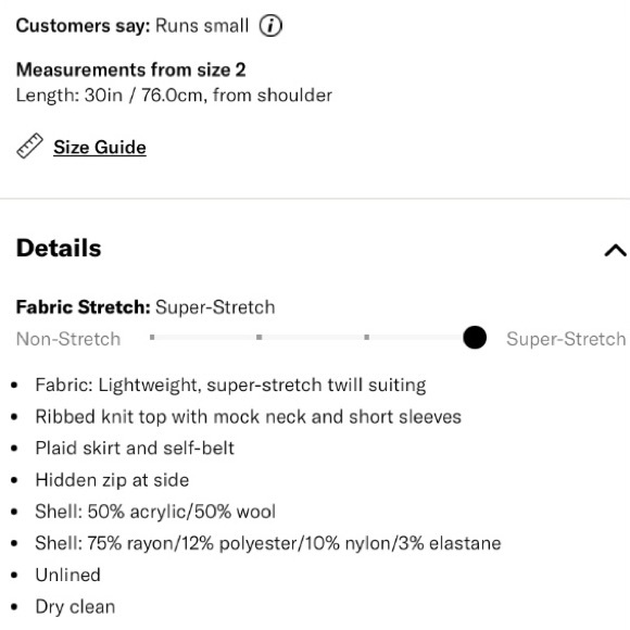 STAUD Patsy Wool Knit Plaid Mini Dress 70s Retro Like New Altered Length - Picture 15 of 16